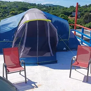 Rooster Run Glamping Has Rooftop And Off The Ground Glamping Experience For 1 To 16 In A Single Tent And Views Of The Rain Forrest And To Culebra Across The Atlantic Ocean W Tents, Linens, Deluxe Air Beds, Warm Shower And At A Great Pric Luxury tent Vieques